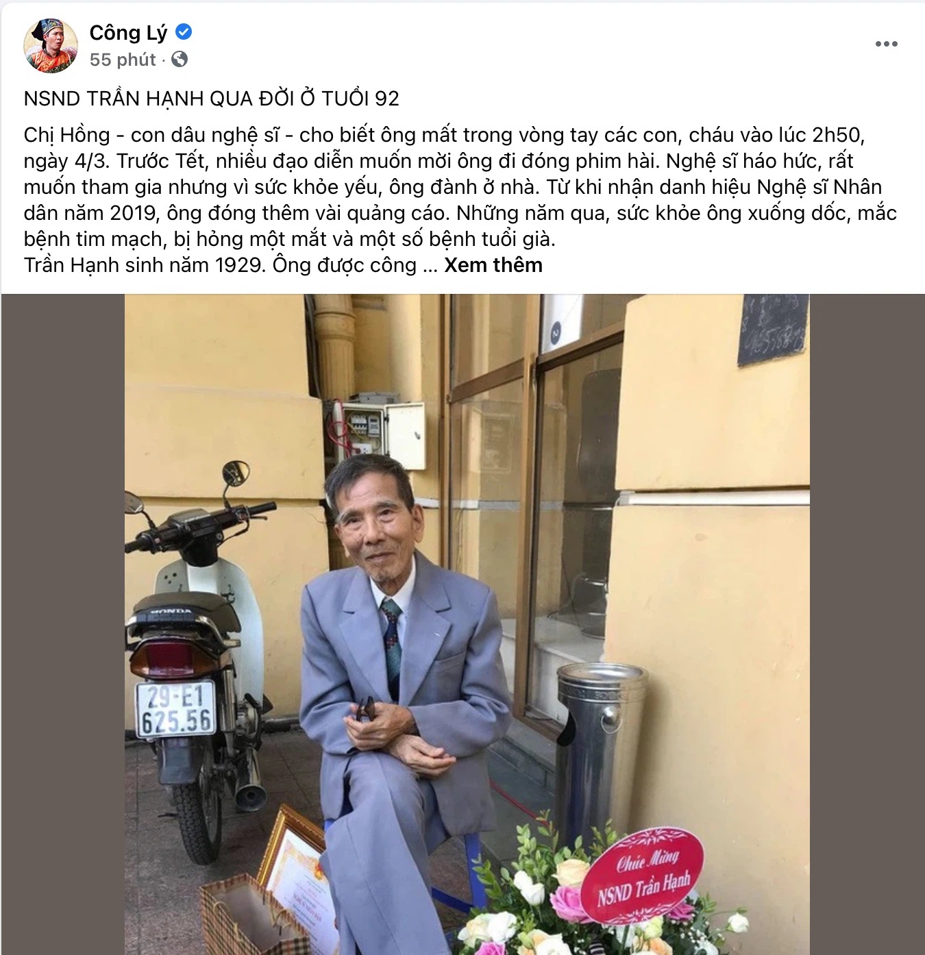 NS Chiều Xuân đau xót nói lời vĩnh biệt, Công Lý kể chuyện rớt nước mắt về cố diễn viên Trần Hạnh 3 NS Chiều Xuân đau xót nói lời vĩnh biệt, Công Lý kể chuyện rớt nước mắt về cố diễn viên Trần Hạnh 3
