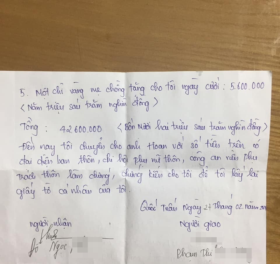 Vợ phải trả 42 triệu đồng chồng mới đồng ý ly hôn: Chính quyền lên tiếng về vụ việc 6 Vợ phải trả 42 triệu đồng chồng mới đồng ý ly hôn: Chính quyền lên tiếng về vụ việc 6