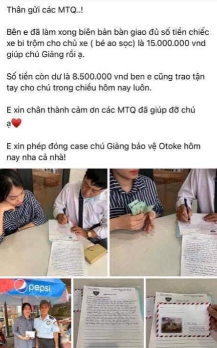 Ấm lòng câu chuyện bác bảo vệ 86 tuổi làm mất xe của khách nên được cộng đồng mạng chung tay giúp đỡ 4 Ấm lòng câu chuyện bác bảo vệ 86 tuổi làm mất xe của khách nên được cộng đồng mạng chung tay giúp đỡ 4