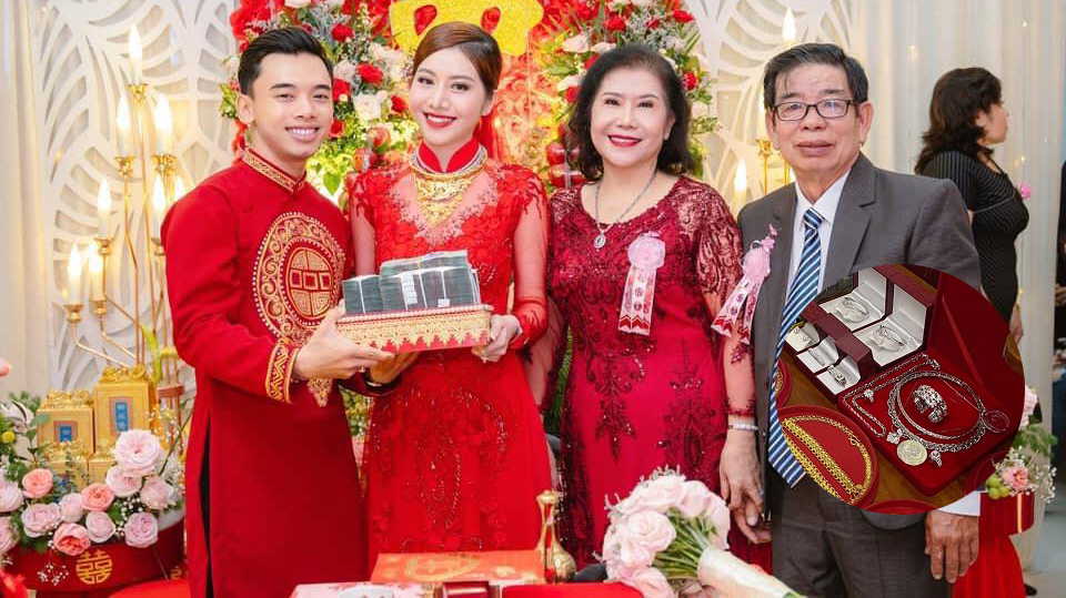 Gia thế khủng của cô dâu chú rể trong đám cưới ở An Giang, hé lộ giá trị thực của phần hồi môn 5 Gia thế khủng của cô dâu chú rể trong đám cưới ở An Giang, hé lộ giá trị thực của phần hồi môn 5