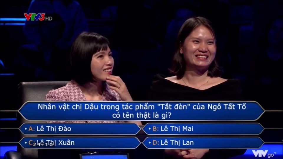 Ai là triệu phú đưa câu hỏi 'Chị Dậu tên gì', dân tình ai cũng thấy quen nhưng phải dùng Google để trả lời 2 Ai là triệu phú đưa câu hỏi 'Chị Dậu tên gì', dân tình ai cũng thấy quen nhưng phải dùng Google để trả lời 2