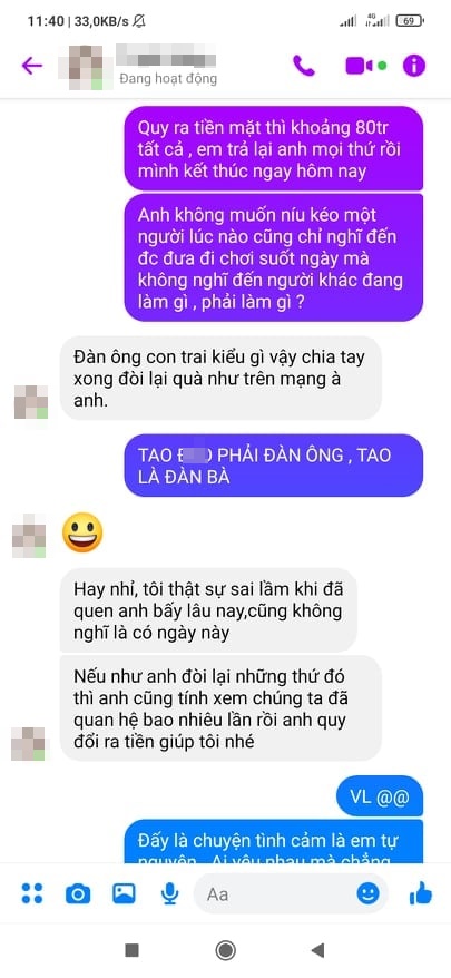 Nam thanh niên chia tay đòi bạn gái 80 triệu tiền quà và cú 'lật kèo' ngoài tưởng tượng 3 Nam thanh niên chia tay đòi bạn gái 80 triệu tiền quà và cú 'lật kèo' ngoài tưởng tượng 3