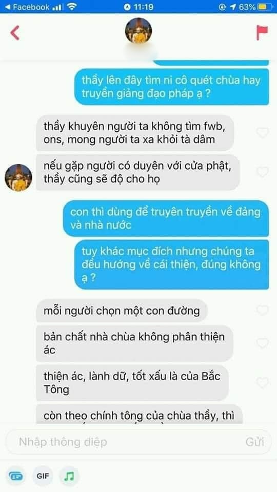 Xuất hiện người tự xưng thầy chùa trên Tinder, buông lời căn dạy tránh xa cám dỗ 3 Xuất hiện người tự xưng thầy chùa trên Tinder, buông lời căn dạy tránh xa cám dỗ 3