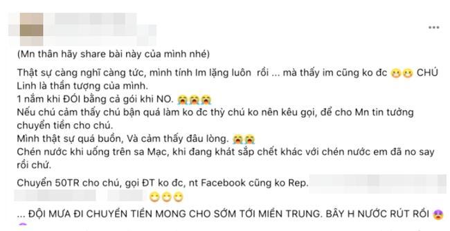 Người góp quỹ từ thiện tố Hoài Linh nhận 50 triệu đồng cứu trợ miền Trung, giờ gọi điện liên lạc không được 3 Người góp quỹ từ thiện tố Hoài Linh nhận 50 triệu đồng cứu trợ miền Trung, giờ gọi điện liên lạc không được 3