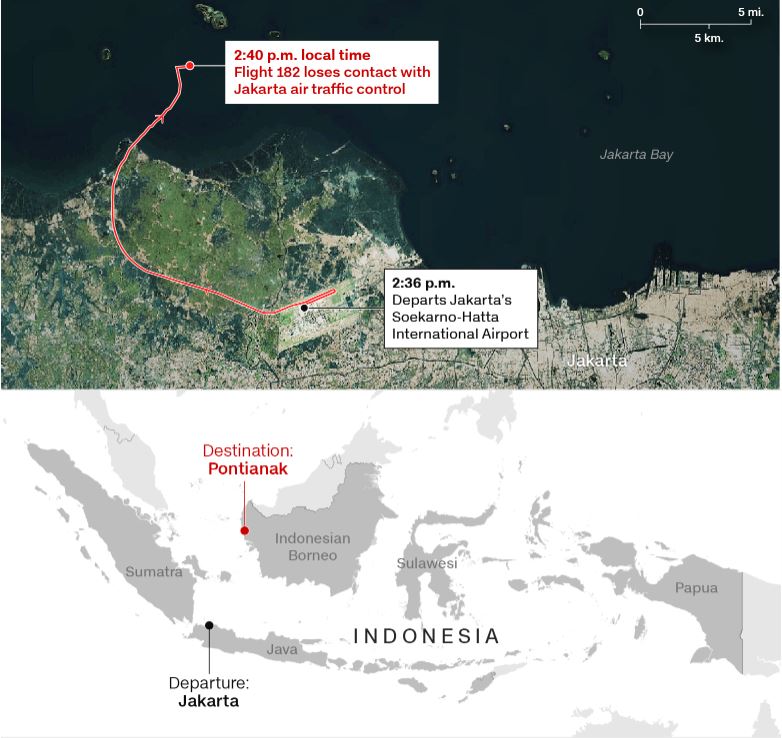 سقوط هواپیمای اندونزیایی: شاهدان نزدیک صحنه انفجار بمبی مانند را شنیدند 1