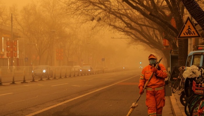 Hình ảnh Bắc Kinh nghẹt thở vì bão cát lớn như ngày tận thế 2