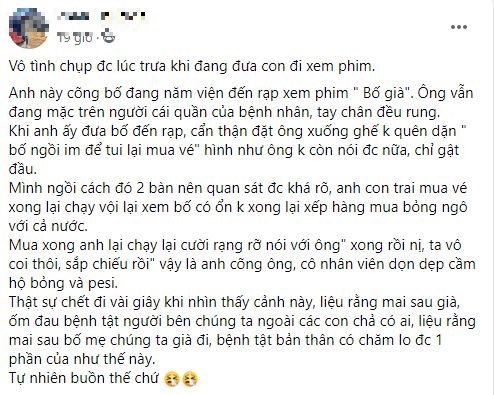 Chàng trai cõng bố đi xem 'Bố già' khiến Trấn Thành 'cảm thấy được yêu' 1 Chàng trai cõng bố đi xem 'Bố già' khiến Trấn Thành 'cảm thấy được yêu' 1