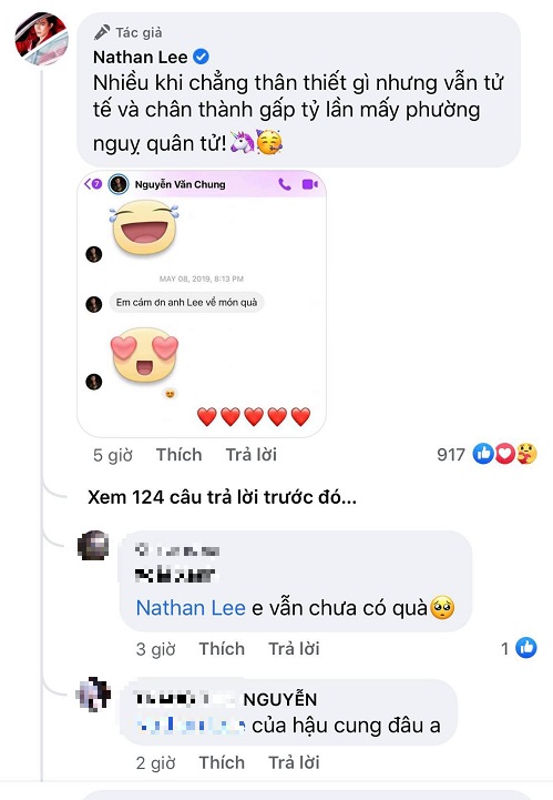 Nathan Lee khoe tin nhắn cảm ơn của nhạc sĩ Nguyễn Văn Chung 1 Nathan Lee khoe tin nhắn cảm ơn của nhạc sĩ Nguyễn Văn Chung 1