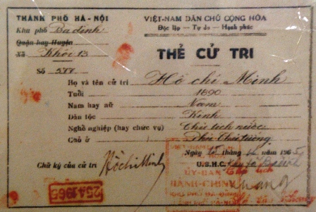 Ngày bầu cử, nhìn lại tấm thẻ cử tri đặc biệt của Bác Hồ 1 Ngày bầu cử, nhìn lại tấm thẻ cử tri đặc biệt của Bác Hồ 1