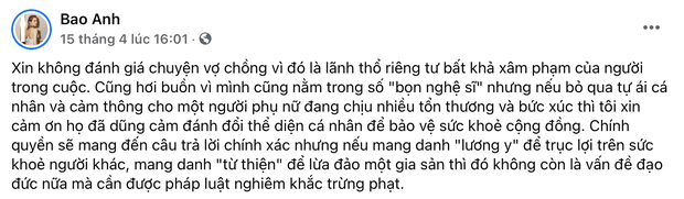 Màn đáp trả ‘đi vào lòng người’ của Bảo Anh khi bị vợ 'ông Dũng lò vôi' gọi là 'bọn nghệ sĩ’ 3 Màn đáp trả ‘đi vào lòng người’ của Bảo Anh khi bị vợ 'ông Dũng lò vôi' gọi là 'bọn nghệ sĩ’ 3