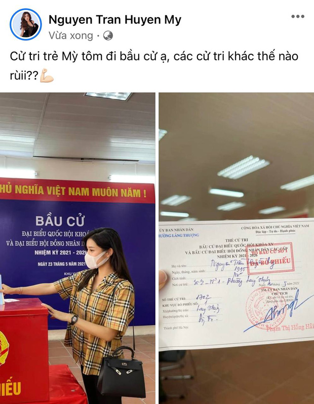 Tổng kết ngày Bầu cử của sao Việt: Vy Oanh bầu bí nhưng vô cùng hăng hái, Xuân Bắc, Tiểu Vy nhập ‘team dậy sớm’, Khánh Vân ở phương xa vẫn không quên hưởng ứng 6 Tổng kết ngày Bầu cử của sao Việt: Vy Oanh bầu bí nhưng vô cùng hăng hái, Xuân Bắc, Tiểu Vy nhập ‘team dậy sớm’, Khánh Vân ở phương xa vẫn không quên hưởng ứng 6