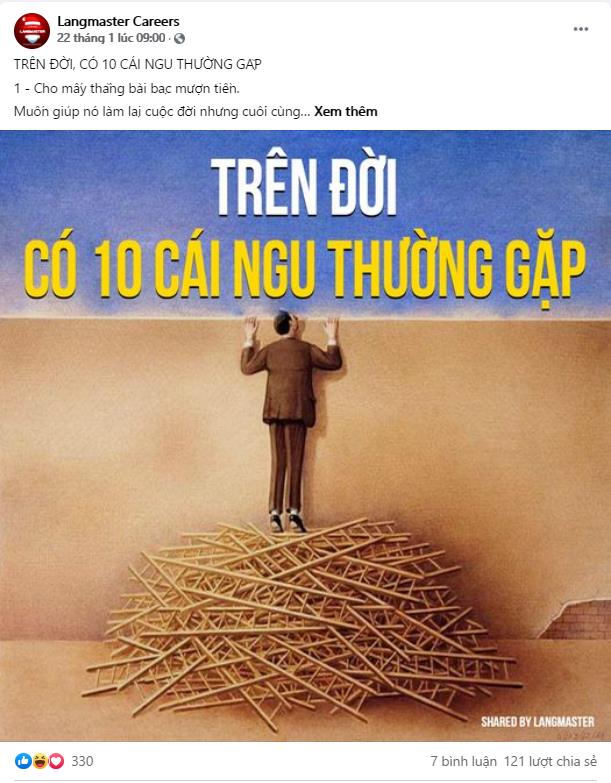 Sự nghiệp thăng hoa nhờ follow fanpage tuyển dụng lớn nhất Việt Nam Langmaster Careers 2 Sự nghiệp thăng hoa nhờ follow fanpage tuyển dụng lớn nhất Việt Nam Langmaster Careers 2