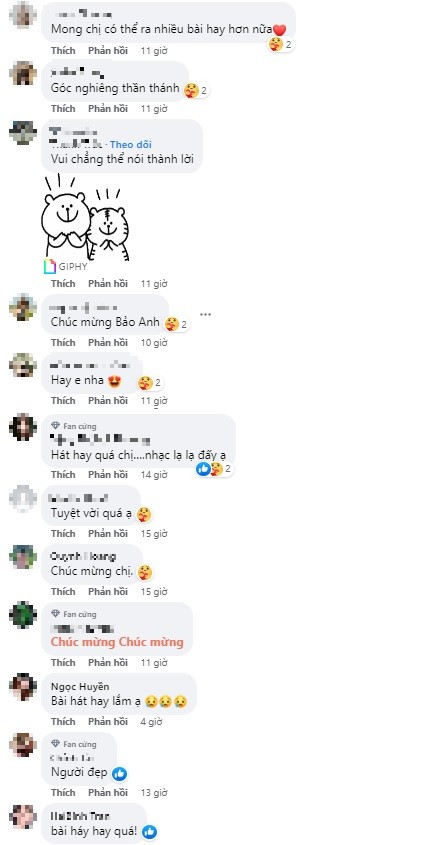 Những bình luận của dân mạng dưới bài đăng của Bảo Anh. Ảnh chụp màn hình Những bình luận của dân mạng dưới bài đăng của Bảo Anh. Ảnh chụp màn hình